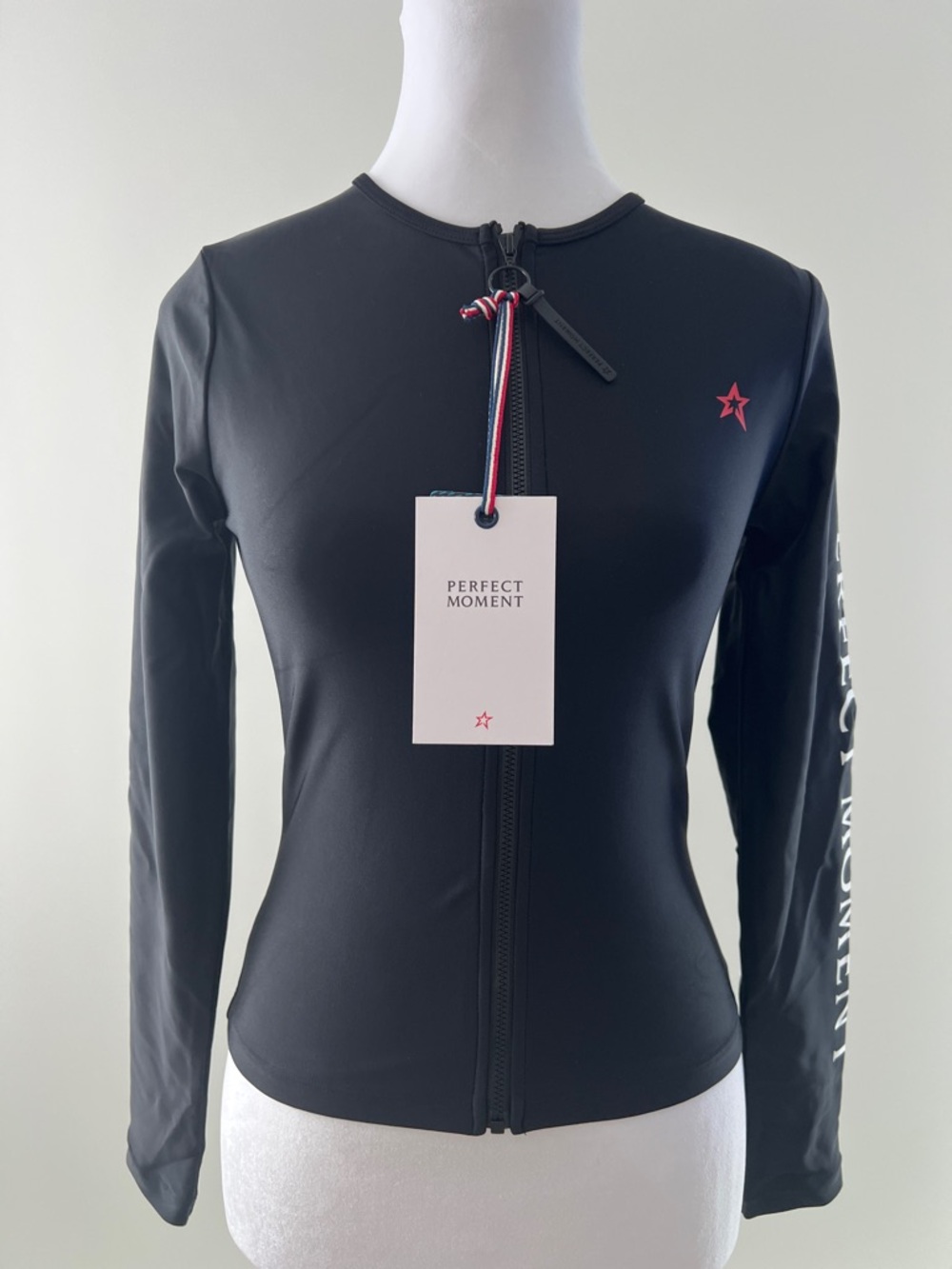 Perfect Moment Printed Rush Guard and Bikini Briefs Black